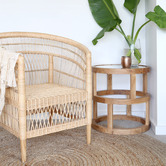 Hyde Park Home 2 Piece Lena Glass-Top Nesting Side Table Set