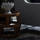 Hyde Park Home 2 Piece Lena Glass-Top Nesting Side Table Set