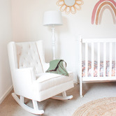 Hyde Park Home Linen White Isla Wingback Rocking Chair