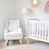 Hyde Park Home Linen White Isla Wingback Rocking Chair