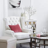Hyde Park Home Off-White Duke Wingback Armchair