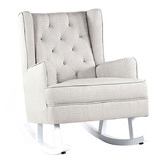 Hyde Park Home Taupe Isla Wingback Rocking Chair