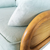 Hyde Park Home Hera Linen-Blend Rattan Club Chair
