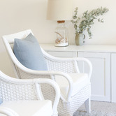 Hyde Park Home White Fester Rattan Lounge Chair