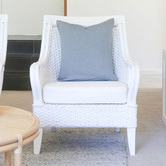 Hyde Park Home White Fester Rattan Lounge Chair