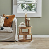 Hyde Park Home 2 Piece Lena Glass-Top Nesting Side Table Set