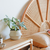 Hyde Park Home Natural Marianna Rattan &amp; Wicker Bedhead