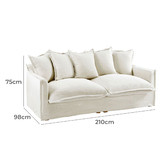 Hyde Park Home Cumulus Premium 3 Seater Cotton Slipcover Sofa