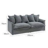Hyde Park Home Cumulus Premium 3 Seater Cotton Slipcover Sofa