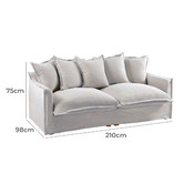 Hyde Park Home Cumulus Premium 3 Seater Cotton Slipcover Sofa