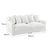 Hyde Park Home Cumulus Premium 3 Seater Cotton Slipcover Sofa