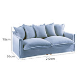 Hyde Park Home Cumulus Premium 3 Seater Cotton Slipcover Sofa