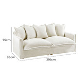 Hyde Park Home Cumulus Premium 3 Seater Cotton Slipcover Sofa