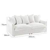 Hyde Park Home Cumulus Premium 3 Seater Cotton Slipcover Sofa