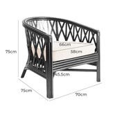 Hyde Park Home Romeo Rattan Tub Chair