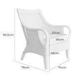 Hyde Park Home White Fester Rattan Lounge Chair