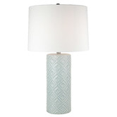 Hyde Park Home 70cm Thatcher Raised Dot Ceramic &amp; Linen Table Lamp