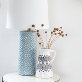 Hyde Park Home 70cm Thatcher Raised Dot Ceramic &amp; Linen Table Lamp