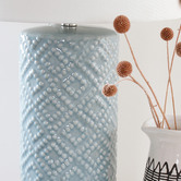 Hyde Park Home 70cm Thatcher Raised Dot Ceramic &amp; Linen Table Lamp