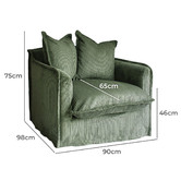 Hyde Park Home Cumulus Corduroy Slipcover Armchair