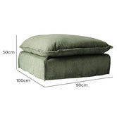Hyde Park Home Cumulus Corduroy Slipcover Ottoman