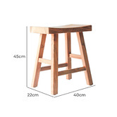 Hyde Park Home 45cm Russell Oak Wood Low Stool