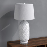 Hyde Park Home White Fez Aluminium Table Lamp