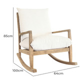 Hyde Park Home Thornette Oak Wood Rocking Chair