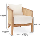 Hyde Park Home Lenylle Oak Wood Tub Chair