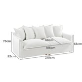 Hyde Park Home Cumulus Premium 3 Seater Cotton Slipcover Sofa