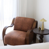 Hyde Park Home Cortland Faux Leather Accent Chair