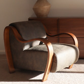 Hyde Park Home Cortland Faux Leather Accent Chair