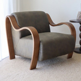 Hyde Park Home Cortland Faux Leather Accent Chair