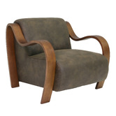 Hyde Park Home Cortland Faux Leather Accent Chair