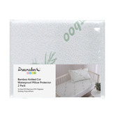 Aldrin Home Bamboo-Blend Knitted Waterproof Cot Pillow Protectors