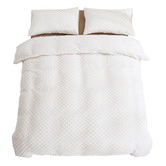 Dreamaker Cream Tedding Fleece Quilt Cover Set