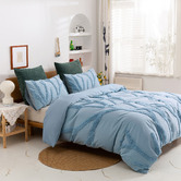 Dreamaker Blue Kye Darvo 300TC Cotton Quilt Cover Set