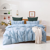 Dreamaker Blue Kye Darvo 300TC Cotton Quilt Cover Set