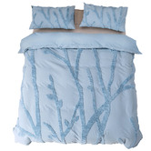 Dreamaker Blue Kye Darvo 300TC Cotton Quilt Cover Set