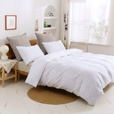 Aldrin Home White Darvo 300TC Cotton Quilt Cover Set