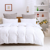 Aldrin Home White Darvo 300TC Cotton Quilt Cover Set