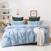 Dreamaker Blue Kye Darvo 300TC Cotton Quilt Cover Set