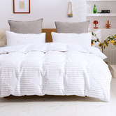 Aldrin Home White Darvo 300TC Cotton Quilt Cover Set