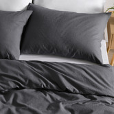 Aldrin Home Charcoal Linen &amp; Cotton Quilt Cover Set