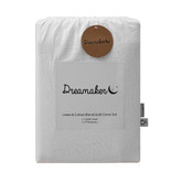 Aldrin Home White Linen &amp; Cotton Quilt Cover Set