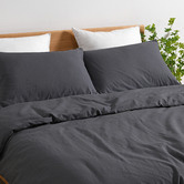 Aldrin Home Charcoal Linen &amp; Cotton Quilt Cover Set
