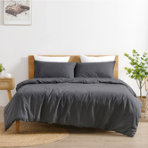 Aldrin Home Charcoal Linen &amp; Cotton Quilt Cover Set