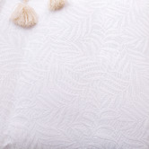Aldrin Home White Leafy Jacquard Cotton Quilt Cover Set