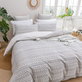 Aldrin Home Grey Indiana Eyelash Jacquard Quilt Cover Set