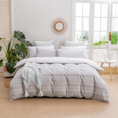 Aldrin Home Grey Indiana Eyelash Jacquard Quilt Cover Set
